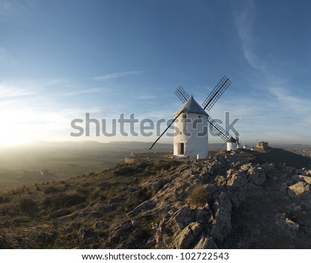 Old Spanish Windmills Foto d'archivio © pedrosala