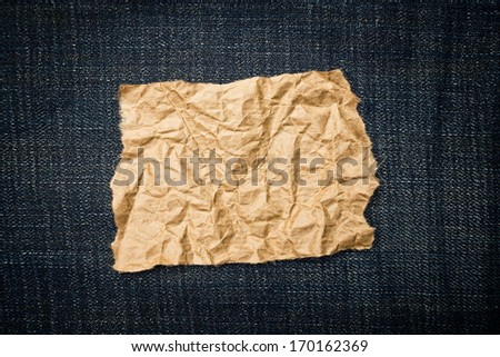 Stock photo: Crumpled Paper Ob Blue Jeans Texture