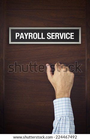 ストックフォト: Businessman Is Knocking On Payroll Service Door