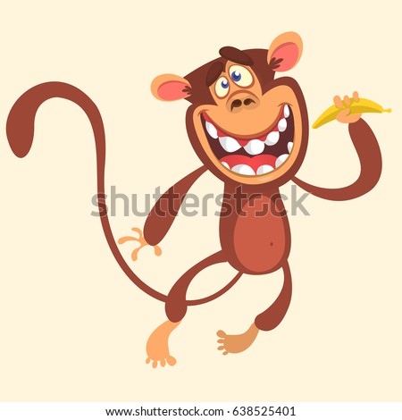 Stockfoto: Funny Monkey With Banana