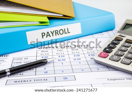 Payroll Jobs On Blue Business Binder Сток-фото © vinnstock