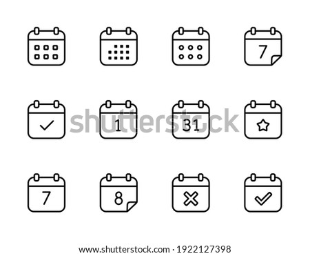 Stock fotó: Date Calendar Icon Illustration Sign Design Style