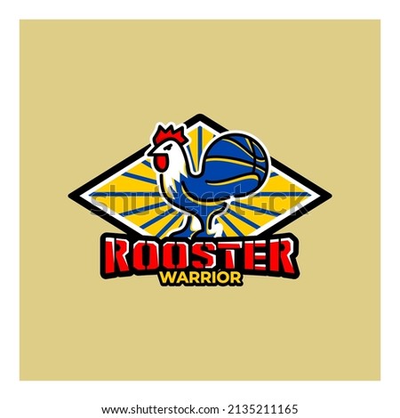 Stok fotoğraf: Rooster Shield Logo Vector Illustration Clip Art