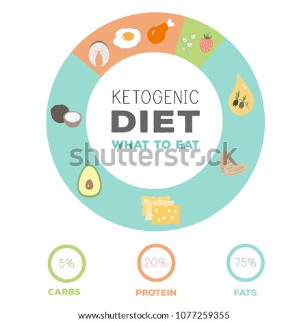 Stok fotoğraf: Ketogenic Diet Macros Diagram Low Carbs High Healthy Fat Vector Illustration