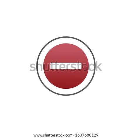 Stock photo: Round Red Minus Mark Icon Delete Or Remove Button Stock Vector Illustration Isolated On White Back