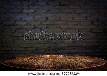 Selected Focus Empty Black Wooden Table And Wall Texture Or Old Stock foto © Freedomz