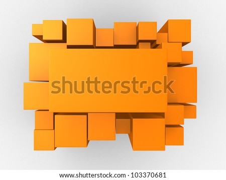 ストックフォト: 3d Render Abstract Backdrop In Transparent Glossy Orange Bubble