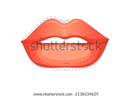 Big Red Lips Lip Augmentation Icons - Beauty Concept Stock photo © Kraska