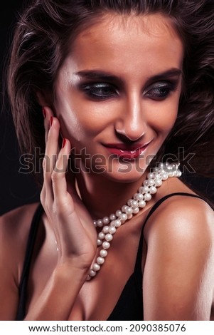 ストックフォト: Beauty Young Sencual Woman With Jewellery Close Up Luxury Portrait Of Rich Real Girl