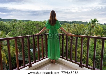 Foto d'archivio: Back View Of A Sexy Woman In Dress