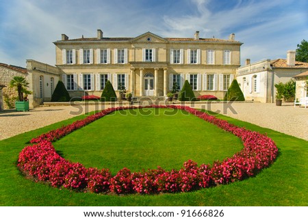Stock photo: Bordeaux Wine Region In France Flowers In The Vineyard Countrysi