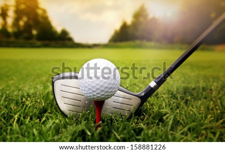 Stock photo: Golf Clubs On A Course