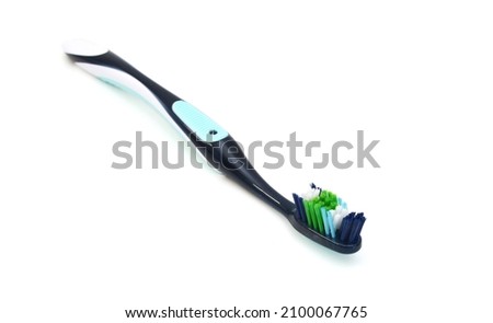 Stock photo: Orange Toothbrush Over White