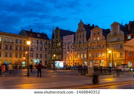 ストックフォト: Main Market Square With Modern Fountain Wroclaw Silesia Polan