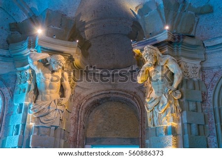 Foto stock: Interior Of Church Augustinian Monastery In Klosterneuburg Low