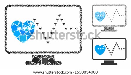 Foto stock: Digital Composite Image Of Heart Pulses And Various Icons With Woman Using Vr Glasses And Tablet Com
