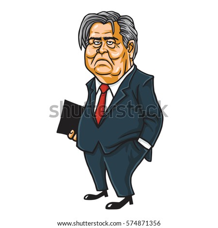 ストックフォト: Donald Trump And Steve Bannon Vector Cartoon Caricature Portrait February 3 2017