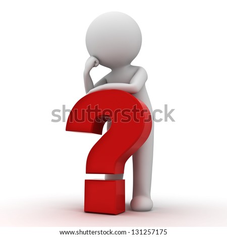 Stock photo: 3d Man With Question And Answer Sign