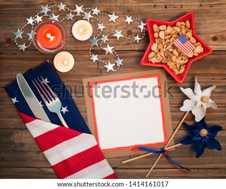 Сток-фото: Table Setting For A 4th Of July Picnic