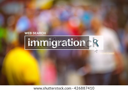 Zdjęcia stock: Immigration In Internet Browswer Search Box