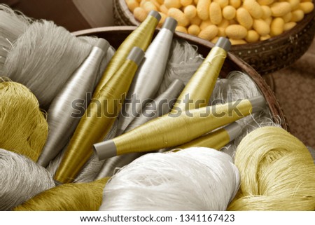 Silkworm Cocoons And Silk Wool Stock foto © 7Crafts