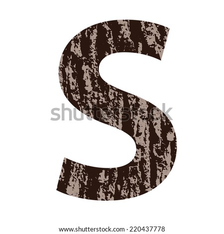 Letter S Made From Oak Bark Stock fotó © valeo5