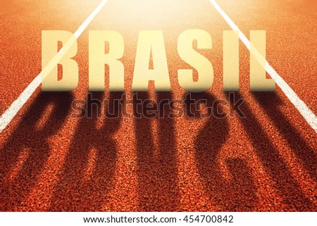 Сток-фото: Rio Title On Athletic Sport Running Track