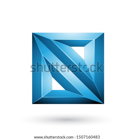 Stock photo: Blue 3d Geometrical Embossed Triangles And Square Shape Vector I