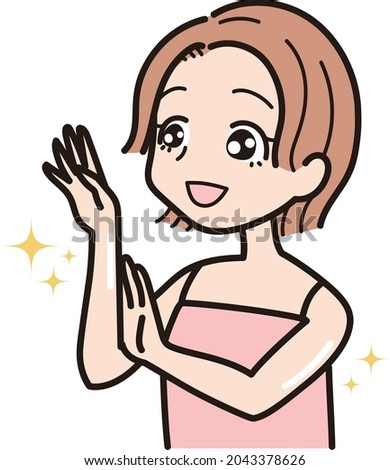 Stock foto: Illustration Of A Cute Woman With Rough Skin With Bubble Callout