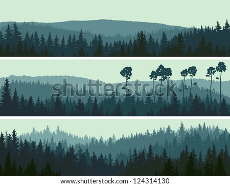 Horizontal Green Background With Silhouette Of Trees ストックフォト © Vertyr