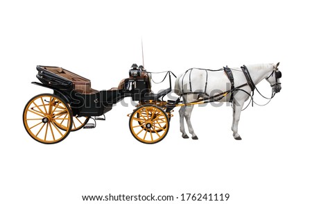 Horse With Vintage Carriage Stockfoto © cosma