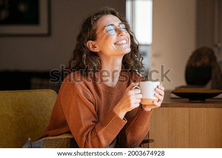 Stock photo: The Girl Drinks Coffee