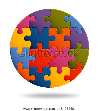 3d Round Jigsaw Puzzle Stock photo © klerik78