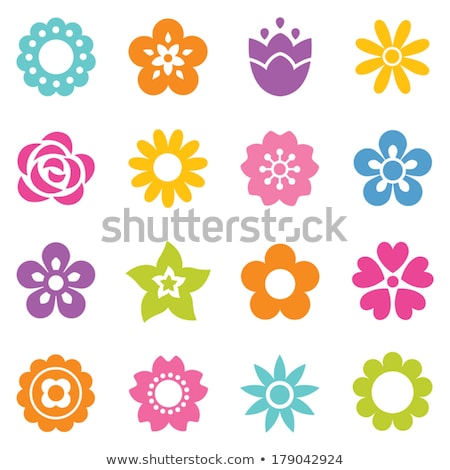 Foto stock: Tulip Flat Color Icon Flower Vector Illustration