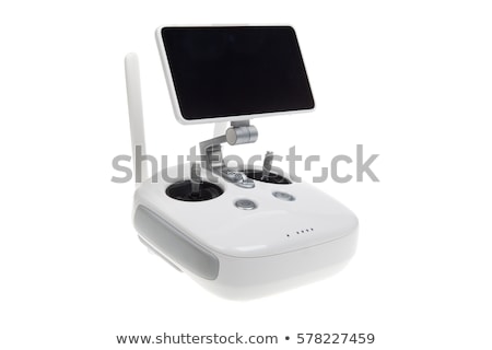 [[stock_photo]]: Drone With Remote Controller Buttons On Joystick