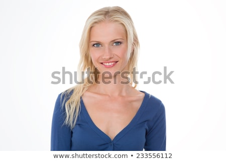 Zdjęcia stock: Casual Blonde Girl With Big Smile