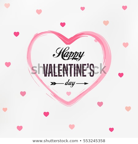 Stok fotoğraf: Valentines Day Card With Hearts For Congratulation To Holiday