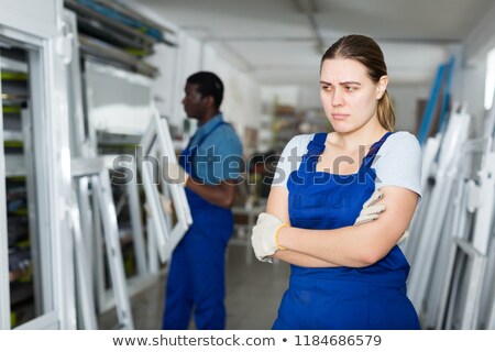 Stock photo: A Sad Female Construction Worker