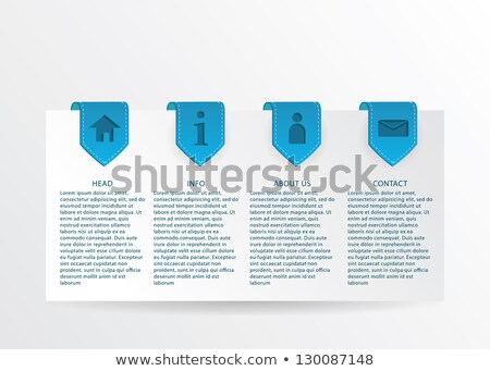 [[stock_photo]]: Vector Fresh Blue Progress Card With Gold Ribbon Marks And Simpl