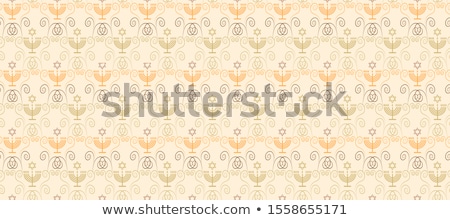 Stock fotó: Seamless Pattern With Hanukkah Symbols