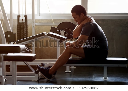 Zdjęcia stock: Strong Bodybuilder With Painful Neck