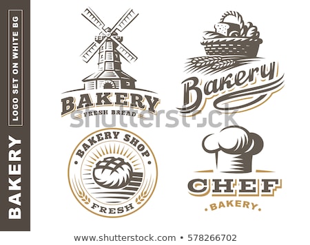 Foto stock: Bakery Shop Emblem Labels Logo And Design Elements Fresh Bread And Wheat Vector Illustration