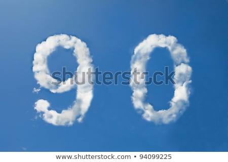 Stockfoto: Number 0 Cloud Font Symbol White Alphabet Sign Zero On Blue Sky