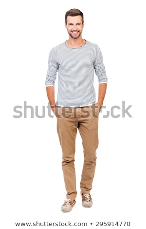 Stock fotó: Man Standing Against White Background