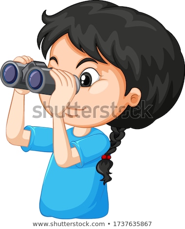 Stock foto: Girl With Binoculars