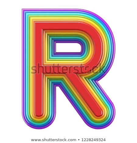 Stock fotó: Concentric Rainbow Font Letter A 3d