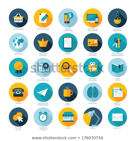 ストックフォト: Set Of Flat Design Icons For E Commerce Pay Per Click Marketing Seo Responsive Web Design Reputa