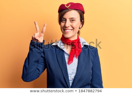 Stock photo: Stewardess Counts On Fingers