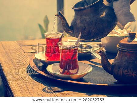 Stock fotó: Turkish Tea With Authentic Glass Cup