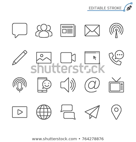 Stockfoto: Blogging Line Web Glyph Icons